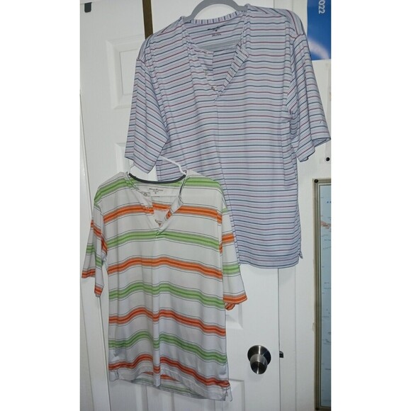 Tommy Armour Mens Dri-Logic Golf Short Sleeve Polo No Collar Shirts Med Lot Of 2 - Picture 1 of 9